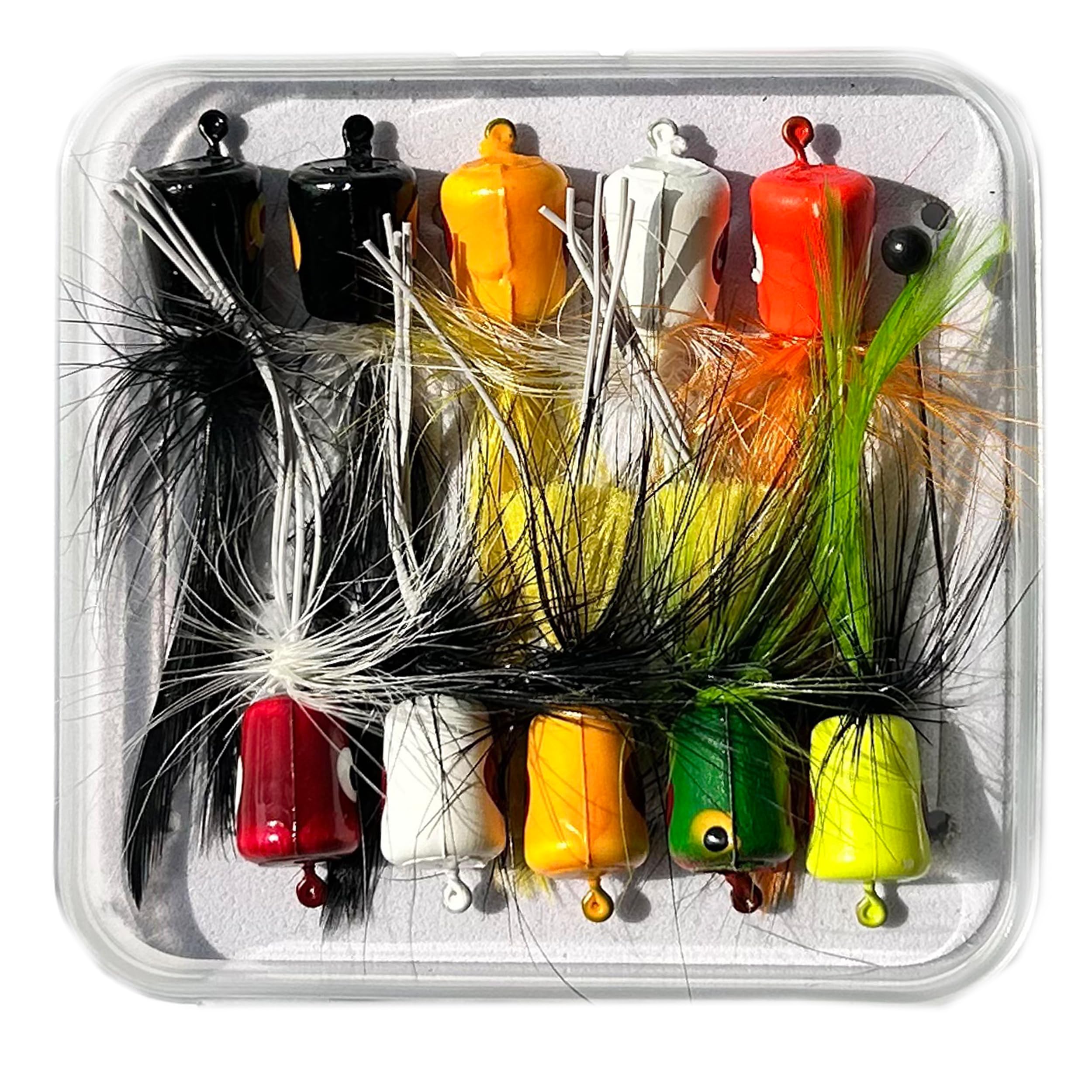 YAZHIDA Fly Fishing Flies Kit Poppers (pop10)