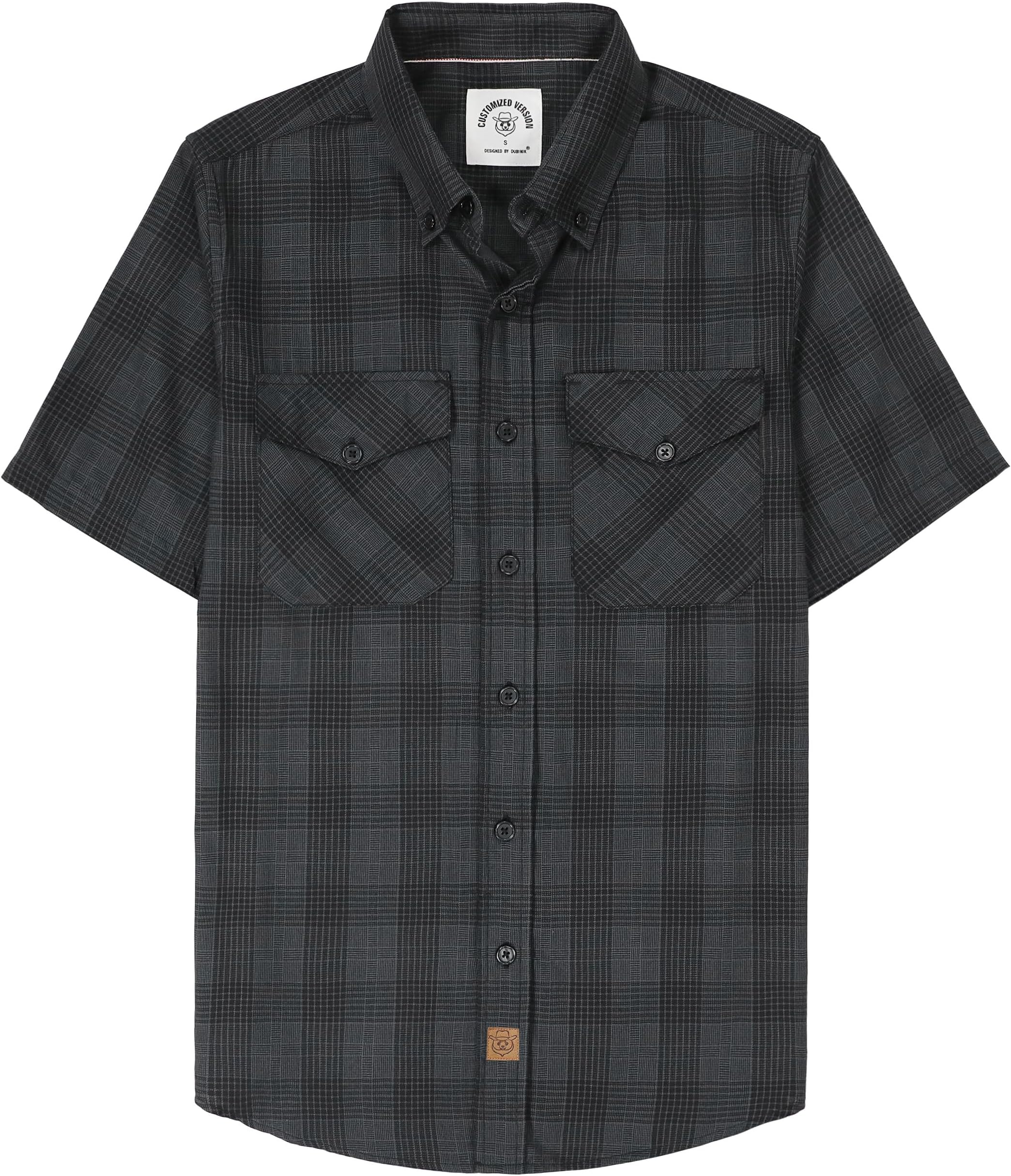 - Mens Short Sleeve Button Down Two Pockets Soft Vintage Regular Fit Vintage Fishing Casual Shirts