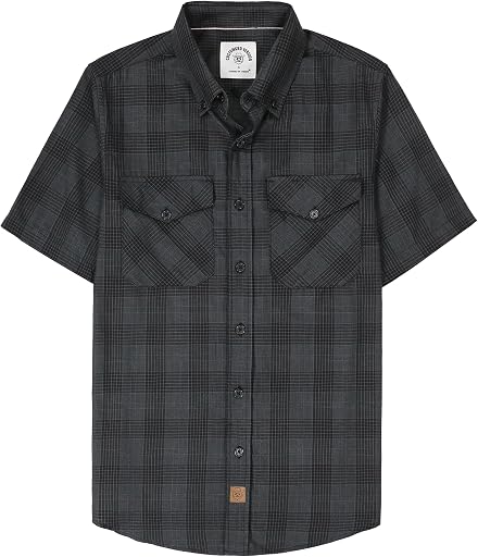 Dubinik Mens Short Sleeve Button Down Two Pockets Soft Vintage Regular Fit Vintage Fishing Casual Shirts