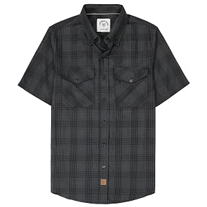 Dubinik Mens Short Sleeve Button Down Two Pockets Soft Vintage Regular Fit Vintage Fishing Casual Shirts