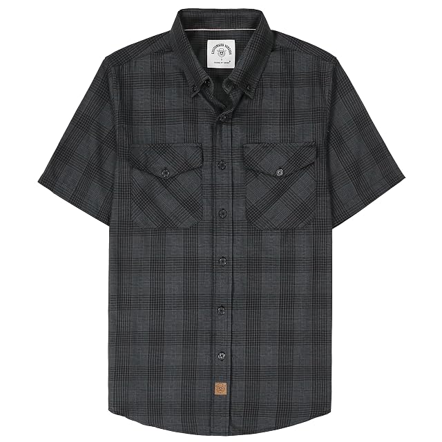 Dubinik Mens Short Sleeve Button Down Two Pockets Soft Vintage Regular Fit Vintage Fishing Casual Shirts