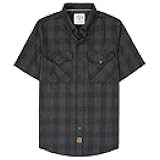 Dubinik® Mens Short Sleeve Button Down Two Pockets Soft Vintage Regular Fit Vintage Fishing Casual Shirts