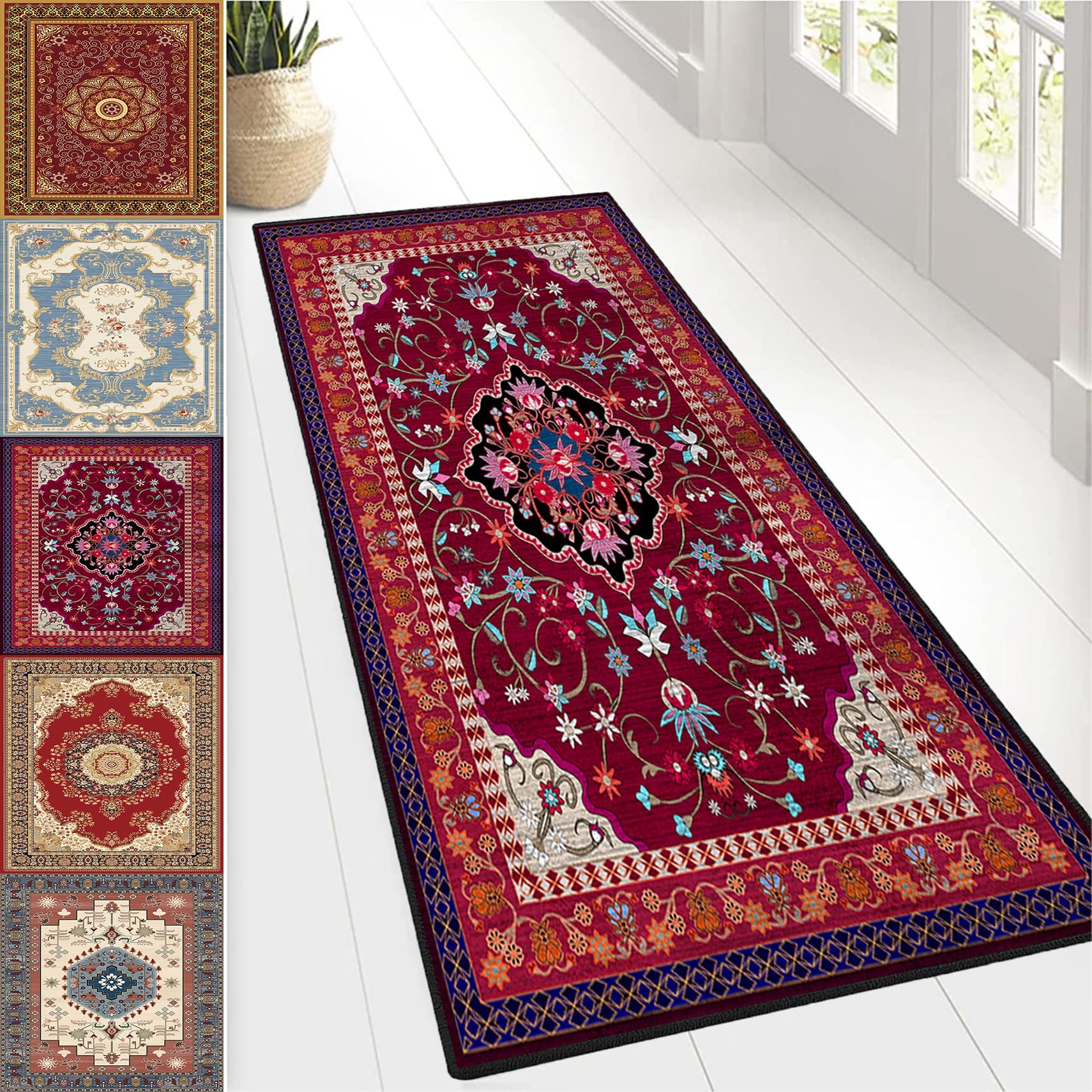 Alfombra corredor vintage de 100x220 cm para decorar cocinas amplias y pasillos