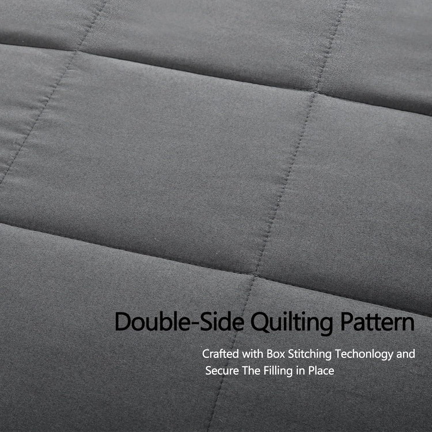 COMFLIVE Down Alternative Blanket - Quilted Twin Blanket with Satin Trim Lightweight Fabric and Cozy - Spring Summer Comfort Soft (Charcoal, Twin)