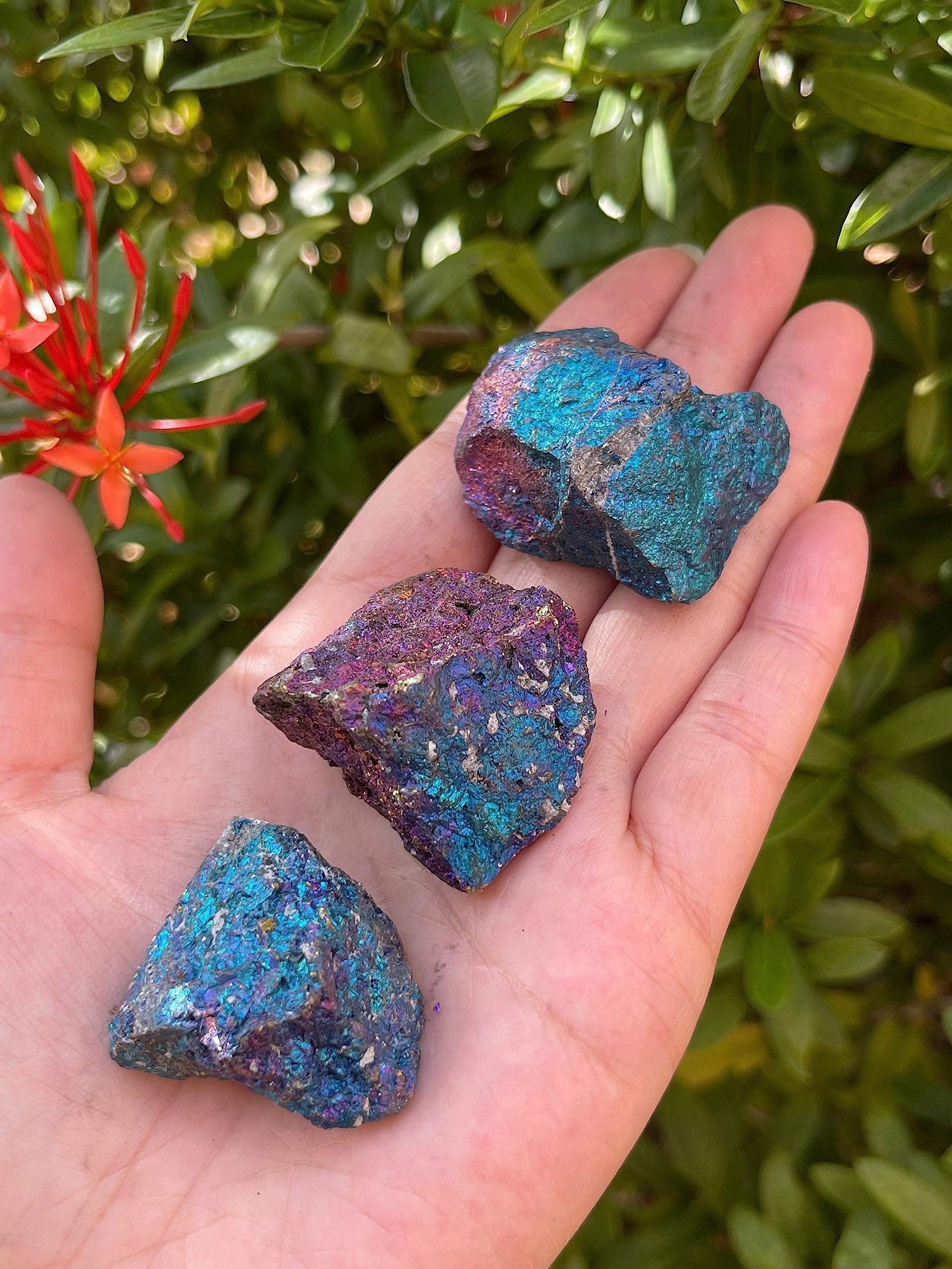 GAF TREASURES 3 Pcs Raw Chalcopyrite Crystals, Natural Chalcopyrite Stone, Natural Rough Chalcopyrite Crystals, Chalcopyrite Rough, Healing Crystals (Chalcopyrite)
