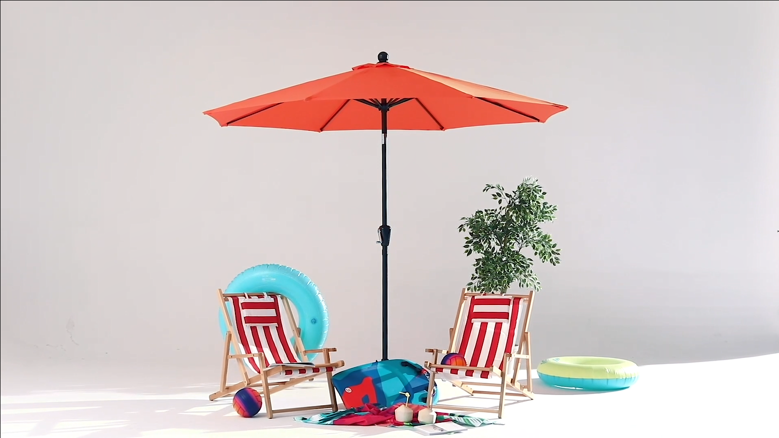 ABCCANOPY 270cm Sonnenschirm im Freien Wasserabweisende Bespannung -Gartenschirm Marktschirm, Hellbeige – Bild 8