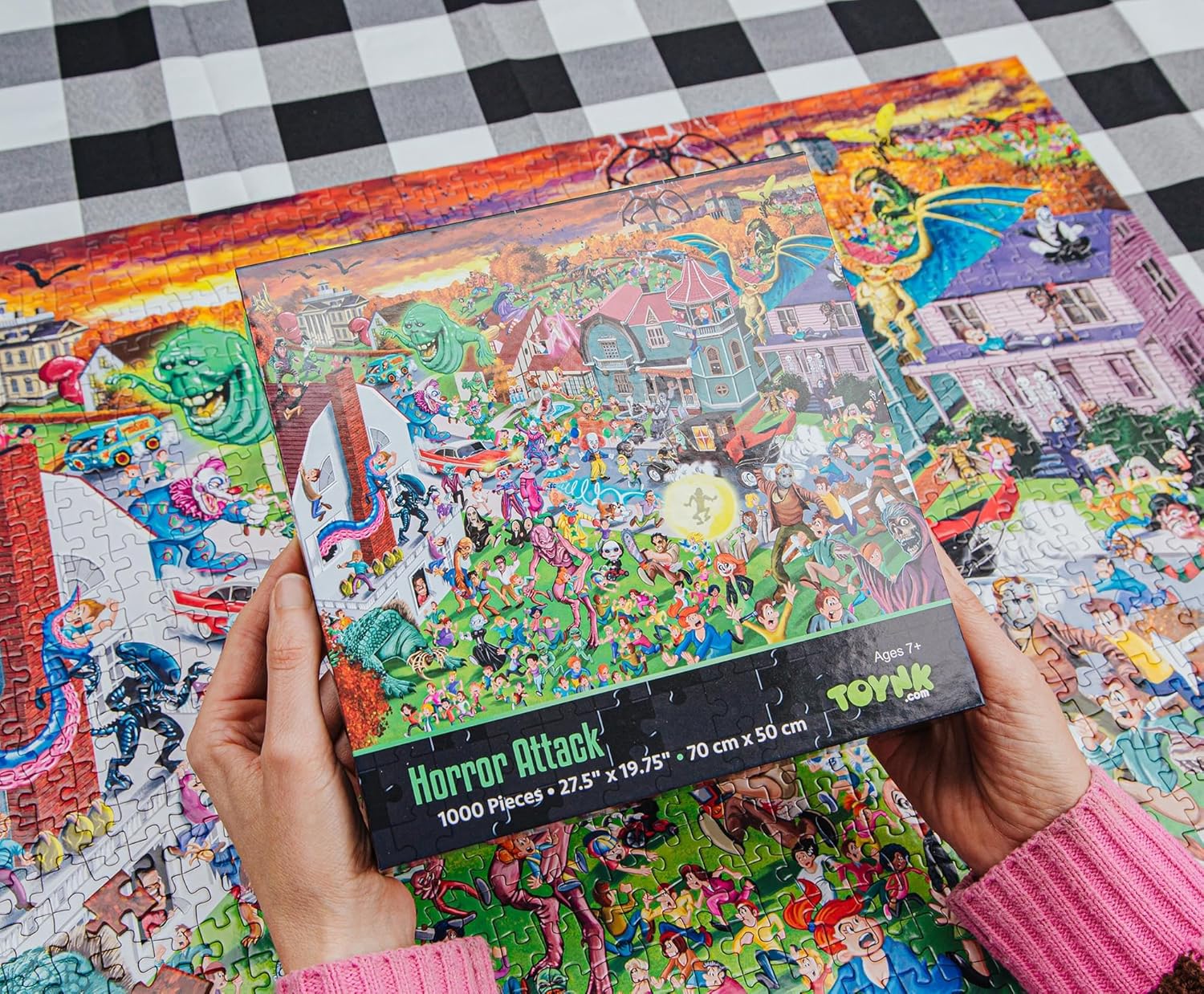 Horror Attack 1000-Piece Jigsaw Puzzle | Fun Brain Teaser, Toys & Games for Adults | 28 x 20 Inches