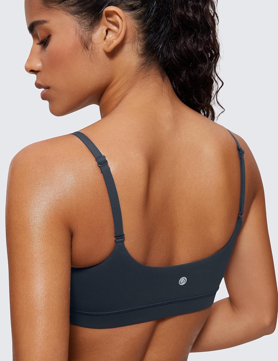 CRZ YOGA Butterluxe Adjustable Spaghetti Strap Sports Bras for Women - Scoop Neck Wireless Padded Yoga Workout Crop Top - Image 4
