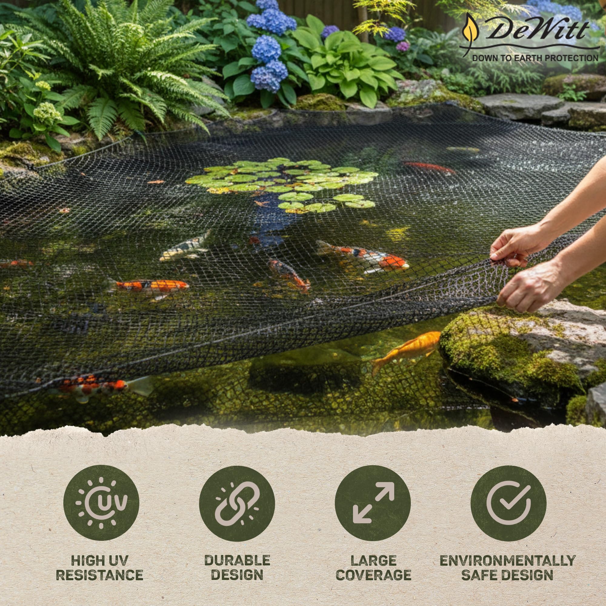 Dewitt Pond Netting - 1/4 in Mesh Fish Guard - 20 x 30 ft - Polyethylene