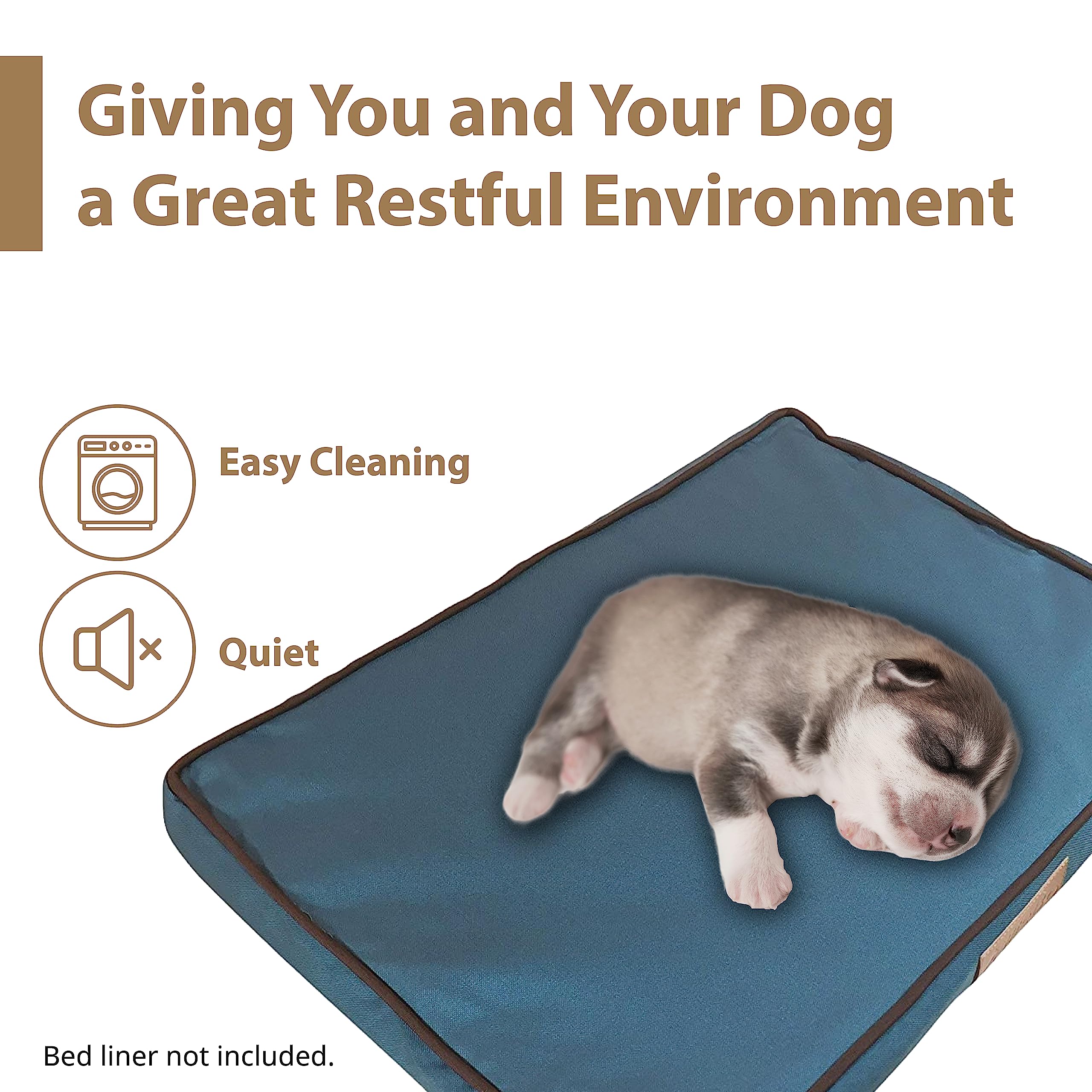 Ellie-Bo Copriletto Impermeabile di Ricambio, Misura Grande, 87 cm x 57 cm, Colore Verde, Si Adatta a Letto per Cani in Memory Foam da 91,4 cm