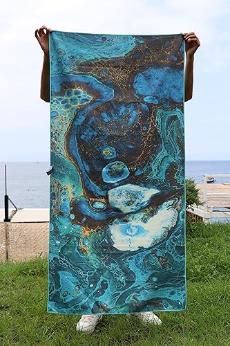 Miniatura 7 de , Toallas de microfibra, 2 tamaños en 1 paquete, toalla de secado rápido, toalla de natación, toalla de playa de viaje, toalla de senderismo,