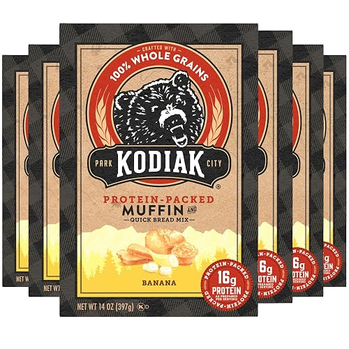Kodiak Protein Muffin Baking Mix, Banana, High Protein, 6pk