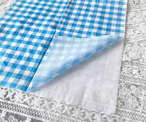 Miniatura 5 de WallyE - Servilletas de papel a cuadros de cuadros azul y blanco, ideales para fiestas temáticas de barbacoa, picnic y fiesta de granja, paquete de