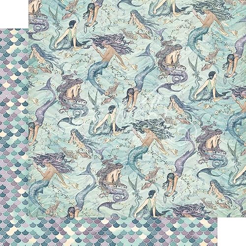 Miniatura 5 de Graphic 45 Make a Splash - Paquete de colección de 12 x 12 con temática de sirena y patrones y colores sólidos