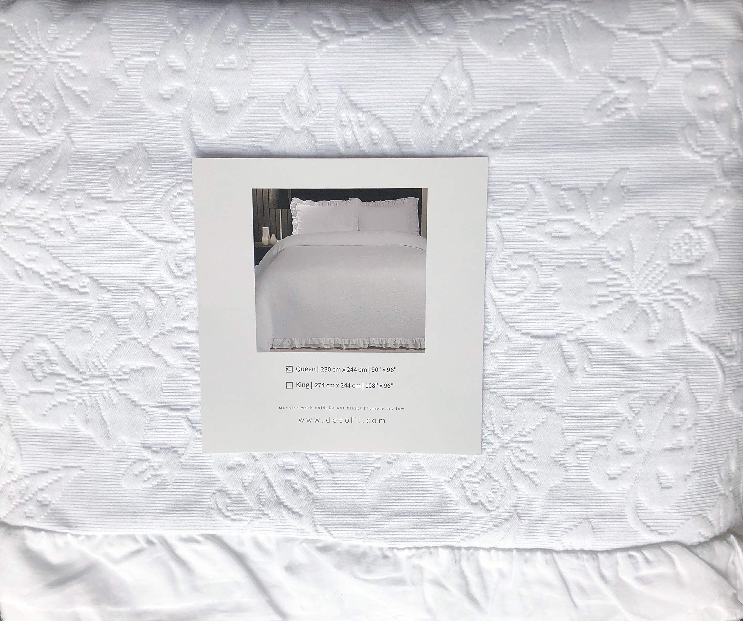 Docofil Portugal Solid White Matelasse 