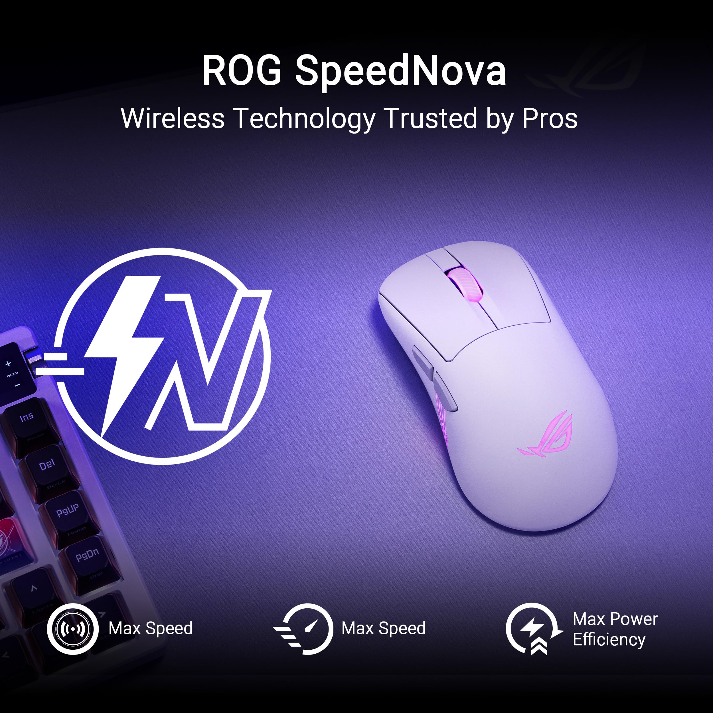 Asus ROG KERIS II ORIGIN BEZPRZEWODOWA MYSZ BEZPRZEWODOWA, MOONLIGHT WHITE, 42000 DPI, 2,4 GHz, ERGO, 65G
