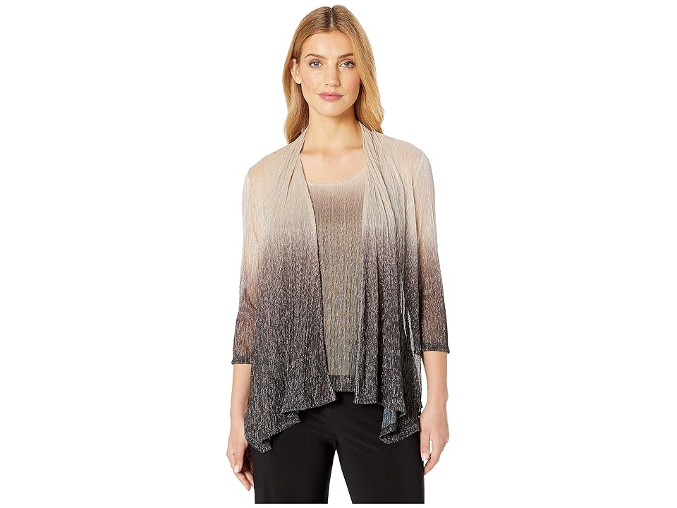 

MARINA Three-Piece Set Jacket/Cami/Pants (Black/Gold) Women's Suits Sets