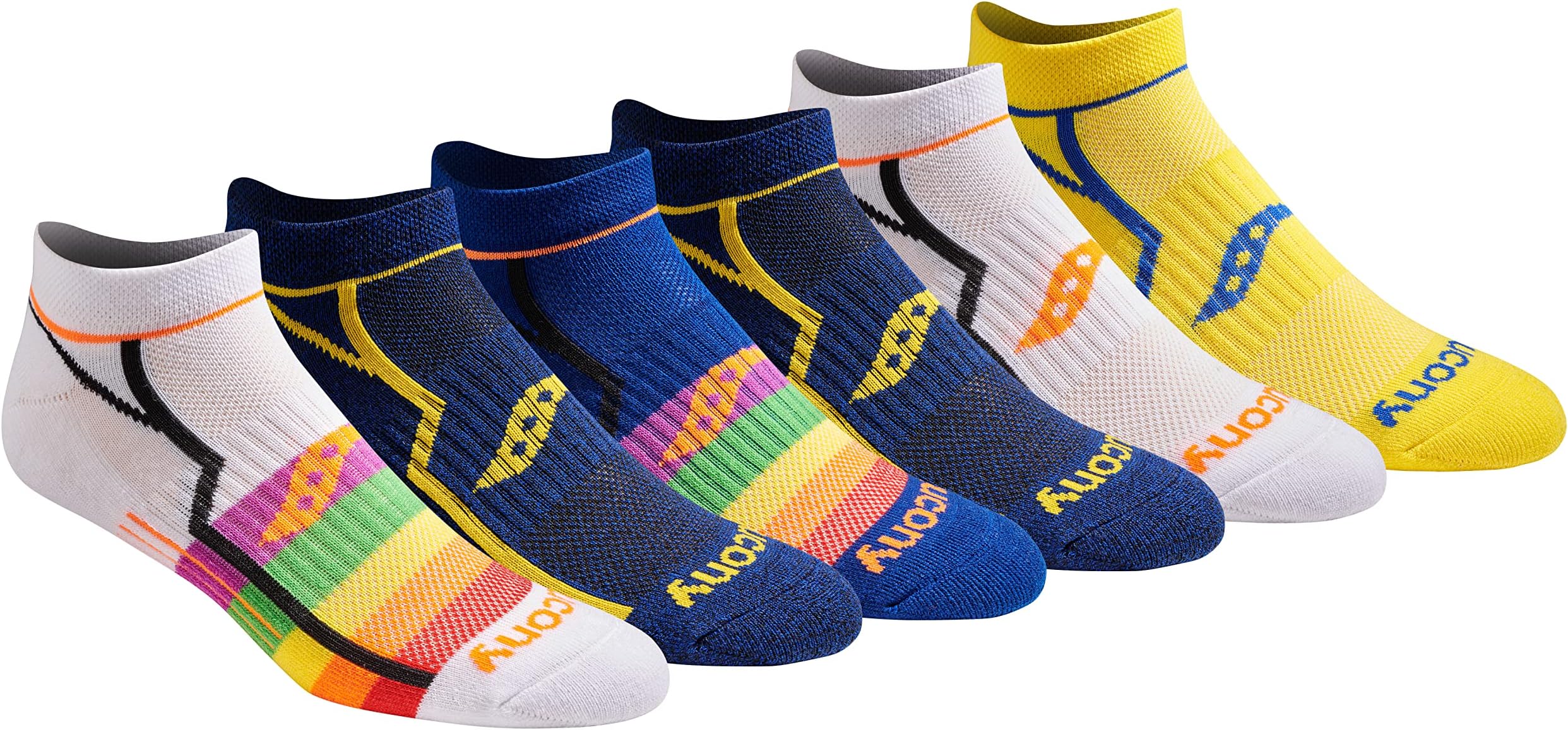 Men's Saucony Men's Multi-pack Performance Comfort Fit No-show Socks Running Socks (pack of 6)