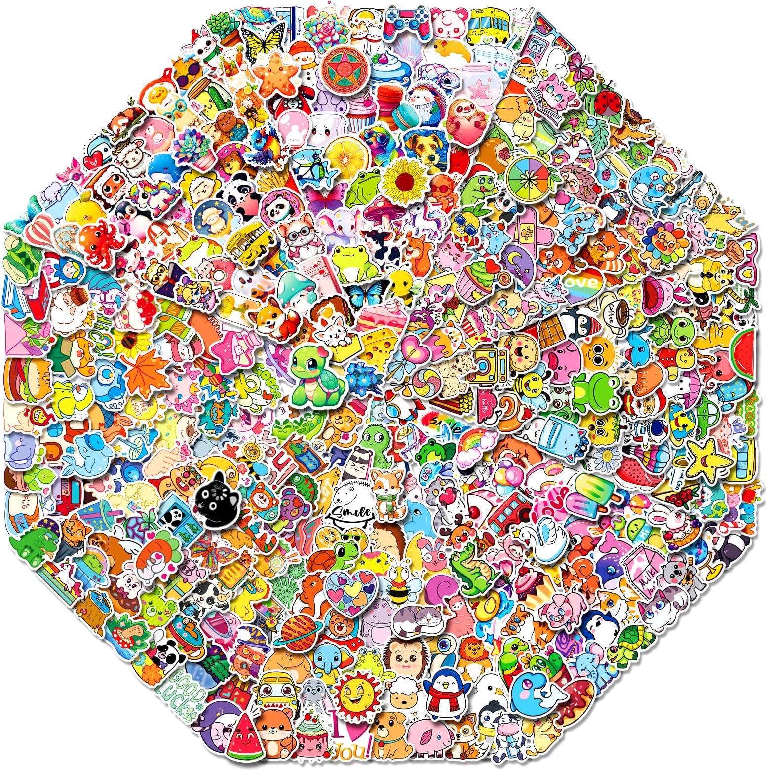 LIFEBE 200PCS Cute Stickers Pack, Funny Stickers for Water Bottles, Waterproof and Reusable Vinyl Sticker for Skateboard Flask Laptop Computer Phone Case, Gifts for Kids, Teens, Adults