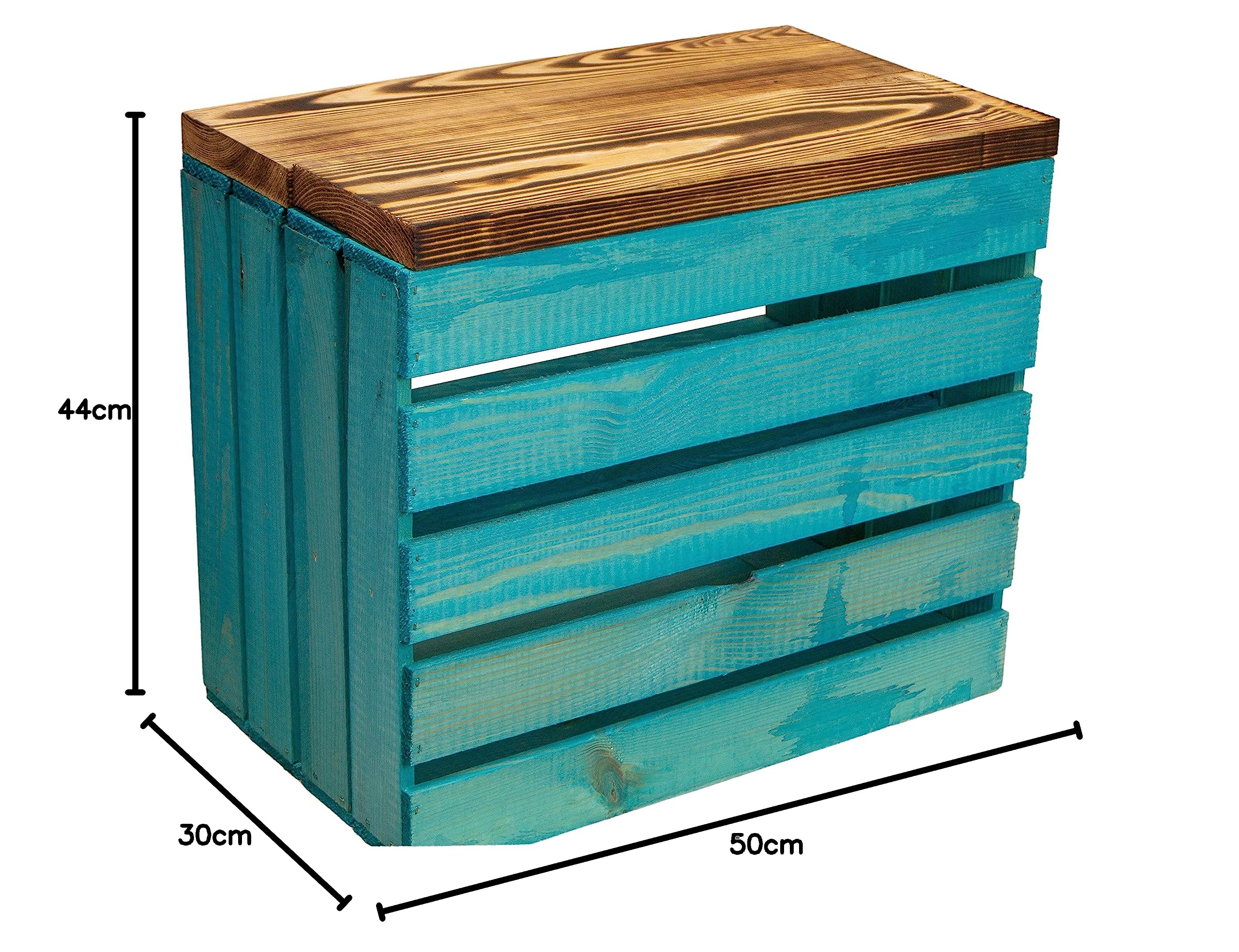 Kistenkolli Altes Land 2er Set Obstkiste aus Holz & Holzplanken Schuhschrank Hocker Sitzbank Weinablage Weinschrank Holzbank Regalkiste 50 x 29 x 43cm L x T x H
