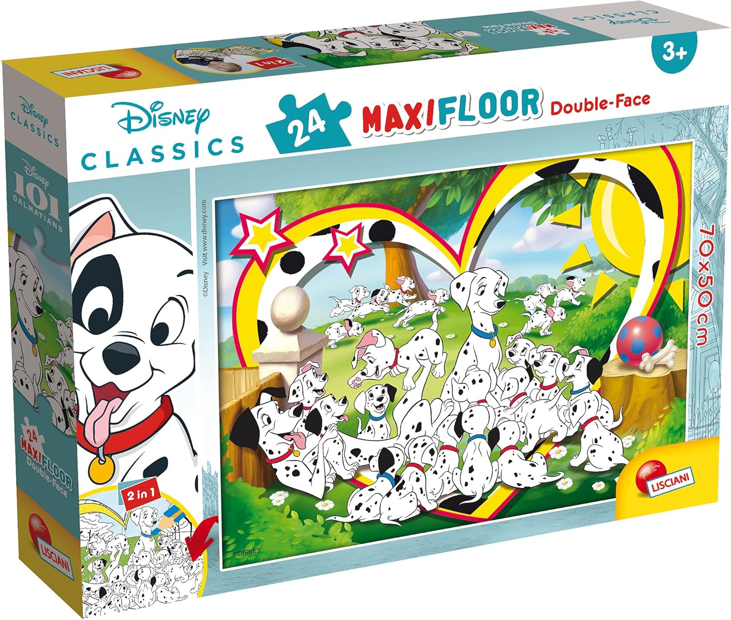 Lisciani Giochi - Disney Puzzle DF Maxi Floor 24 Load 101 Puzzle for Children, 86658