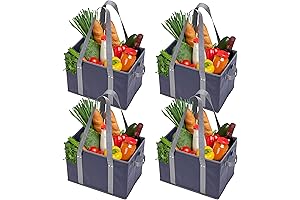 Reusable 4pk Heavy Duty Grocery Box Shopping Bag with Handles