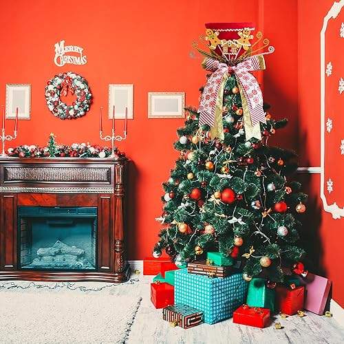 Miniatura 6 de Sombrero para decoración del árbol de Navidad, patas de elfo, decoración de árbol de Navidad con lazo, adornos de árbol de Navidad para decoración