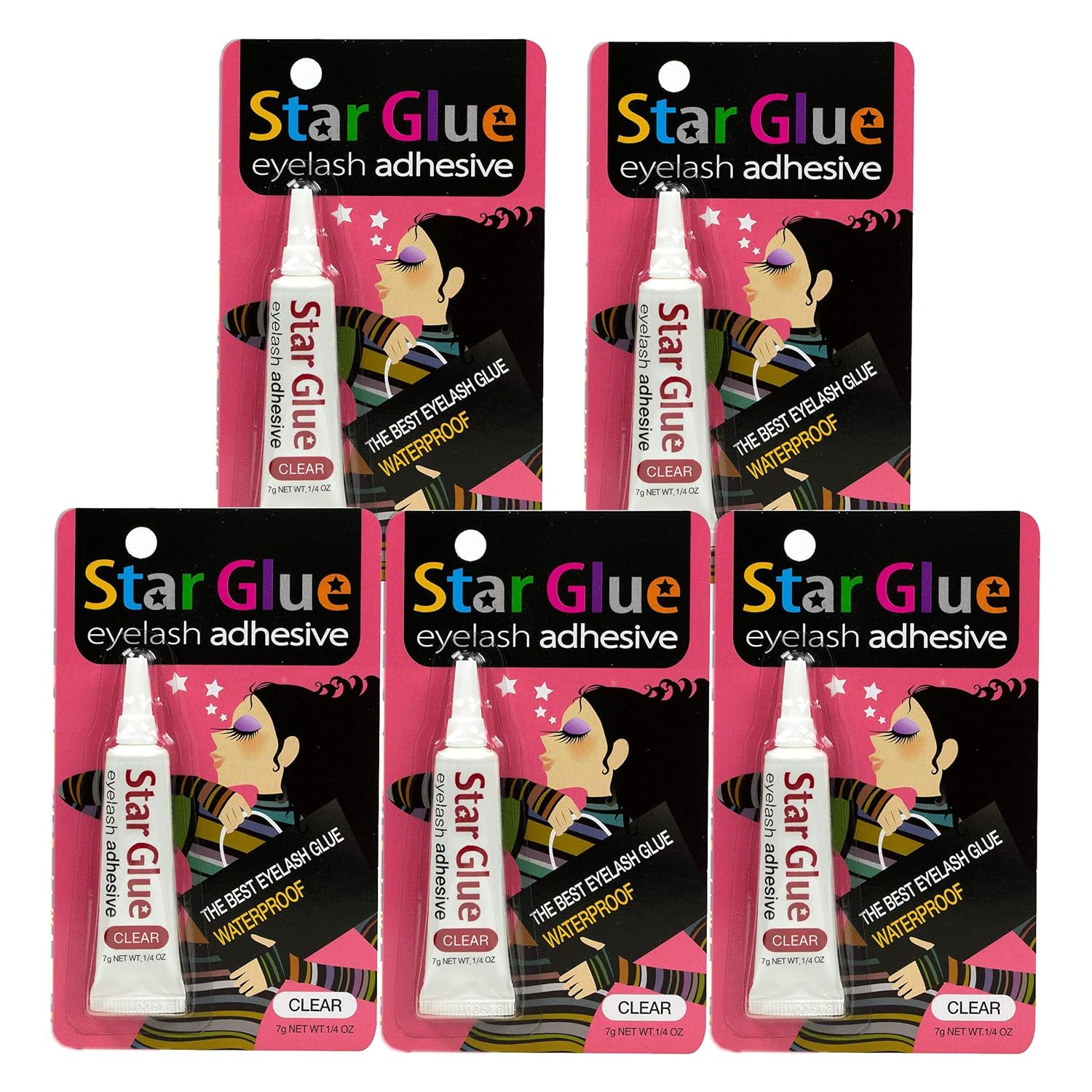 Star Glue Waterproof Eyelash Adhesive White for Eye Shadow Mascara and Eyeliner 40 Pcs, Pack of 40