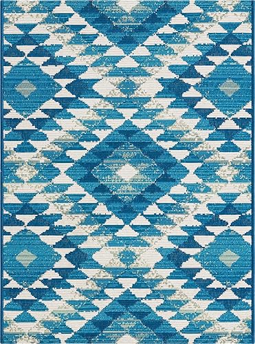 Miniatura 7 de Unique Loom Outdoor Southwestern Collection - Alfombra de área - Fethiye (2 pies x 6 pies 1 pulgada, multidorado)