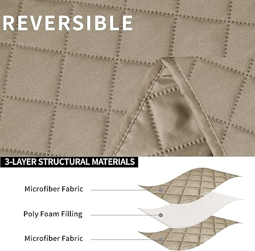 Miniatura 5 de Easy-Going Funda de sofá reclinable de gran tamaño, reversible para sillón reclinable de 3 asientos, funda de sofá dividida para cada asiento con