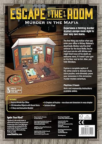 Miniatura 6 de ThinkFun Escape The Room: Murder in The Mafia - Atractivo juego de acertijos | para mayores de 13 años | Ideal para adolescentes y adultos |