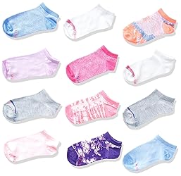 Hanes girls Socks, Fashion Patterned Soft Socks, No Show, Ankle, and Crew, 12-pair Packs