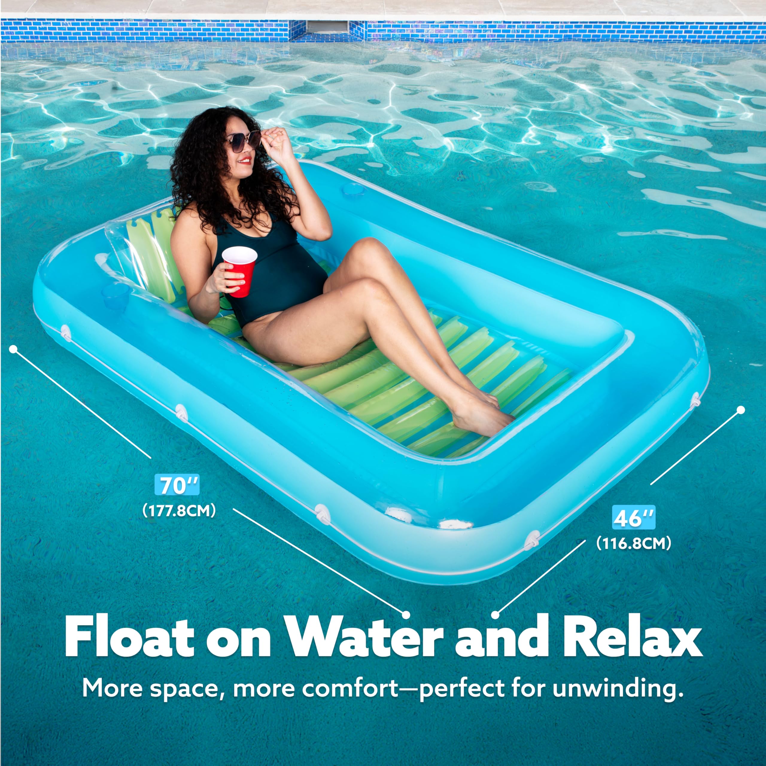 Sloosh gonfiabile abbronzante piscina galleggiante, lettino prendisole per adulti piscina galleggiante, lettino prendisole piscina gonfiabile abbronzante piscina lettino prendisole galleggiante
