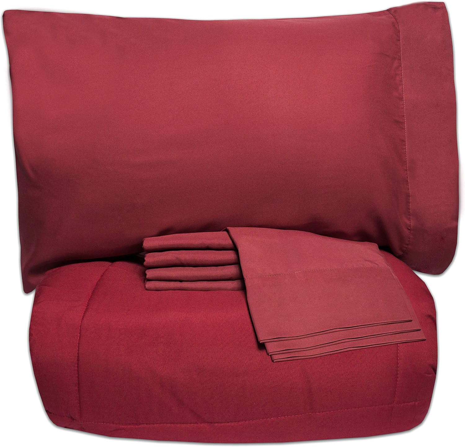 Sweet Home Collection 5 Piece Bag Comforter Set Solid Color All Season Soft Down Alternative Blanket & Luxurious Microfiber Bed Sheets, Twin, Black: Home & Kitchen