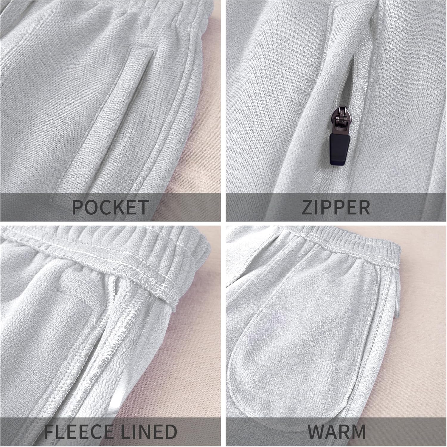 Womens Fleece Lined Sweatpants Drawstring Elastic Waistband Winter Warm Joggers Pants with Pocket - Image 4
