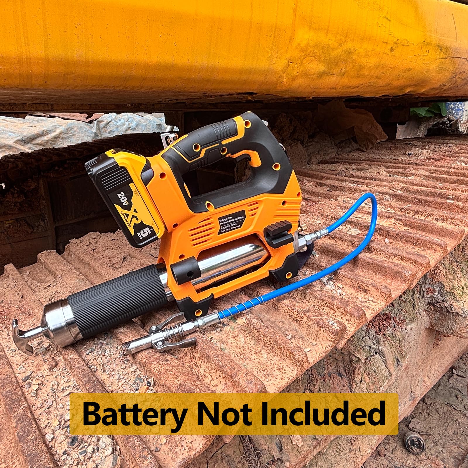 IRONFACE Elektryczny pistolet do smaru do akumulatora DEWALT 20 V, silnik bezszczotkowy, 10000 PSI akumulatorowa smarownica zasilana bateriami (bez baterii, tylko narzędzie)