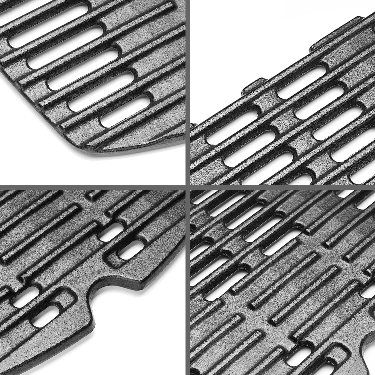 7645 Parrilla de hierro fundido Piezas de repuesto Accesorios para Weber Q200, Q220, Q2000, Q2400 Barbacoa de gas, 54,6 x 38,8 cm, accesorios para plancha Weber 7645 7583 65811 69935, 2 unidades