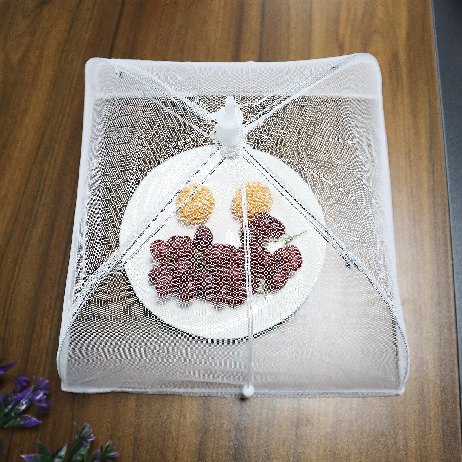 CONNECTION 3 Pezzi Coprivivande 32 × 32 cm Coprivivande a Rete Pieghevole Anti Insetti Coprivivande in Rete Copertura Alimentare Pieghevoli Copri Alimenti per Cucine Esterni Cibo Frutta Barbecue Feste
