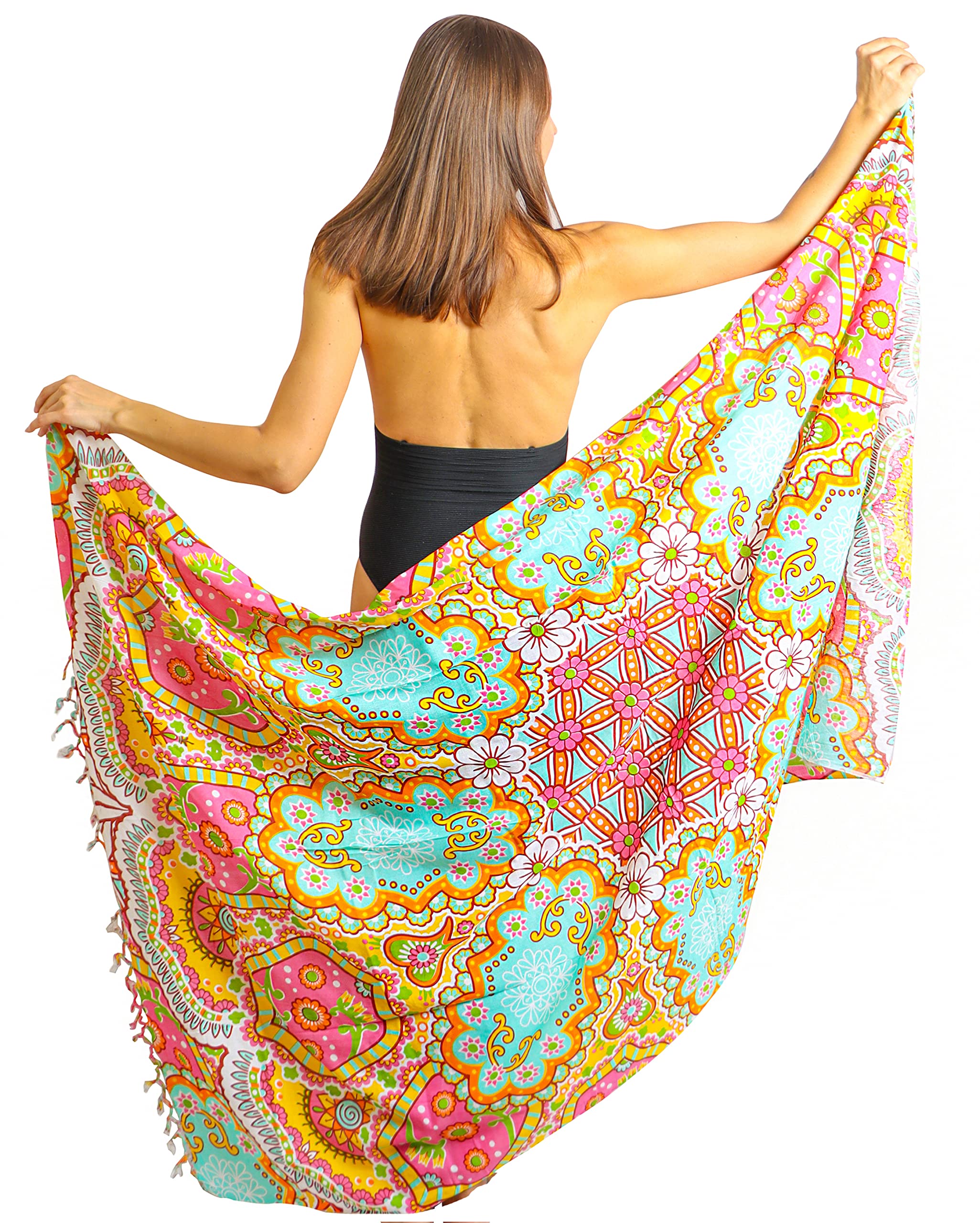 Pareo - Mandala Sarong - Bikini Swimsuit Cover Up- Beach Blanket - Wrap - Dress