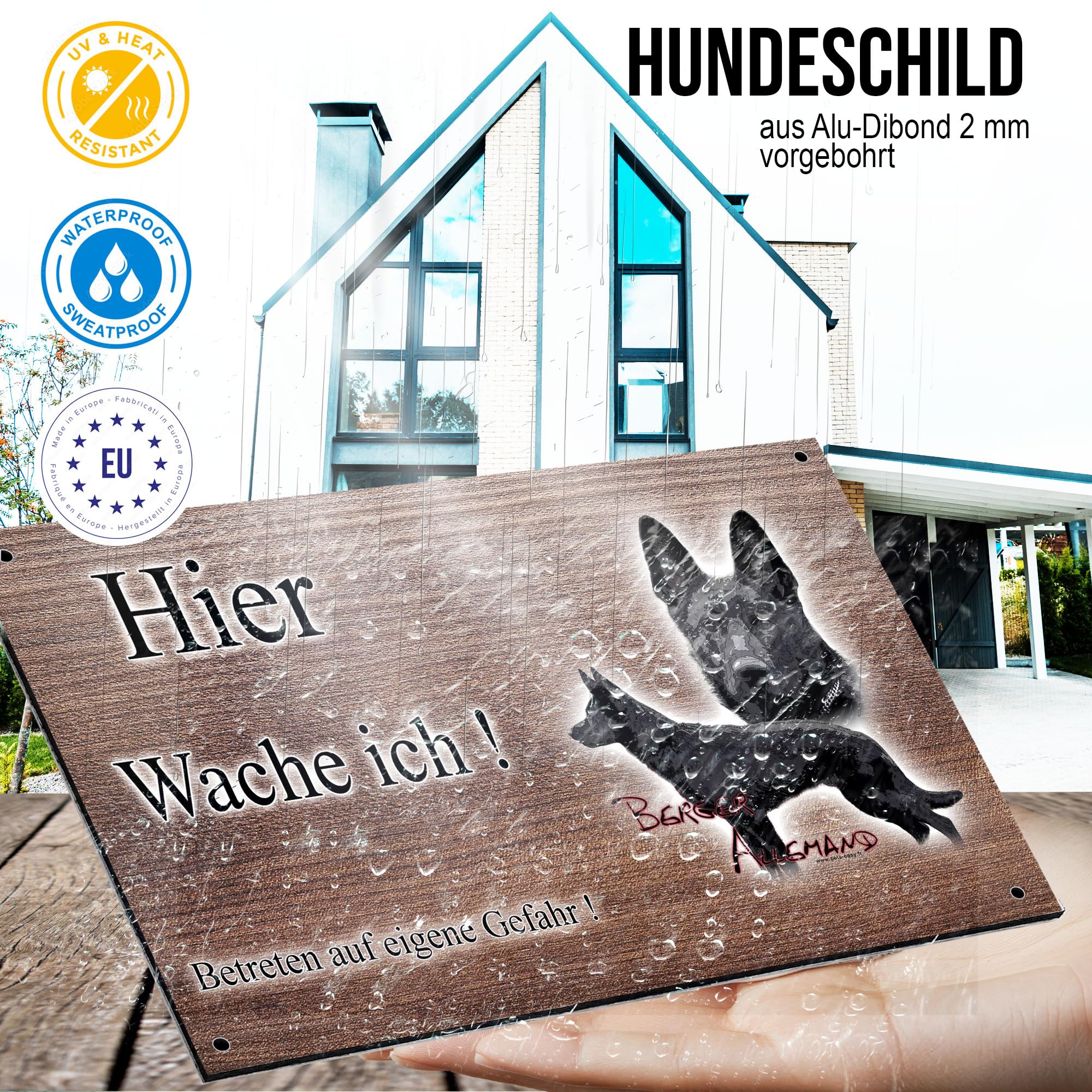 Acuxiaza Hundeverbotsschild – 2er-Set Aus Aluminium, 15x20 Cm, Wetterfest Für Innen & Außen