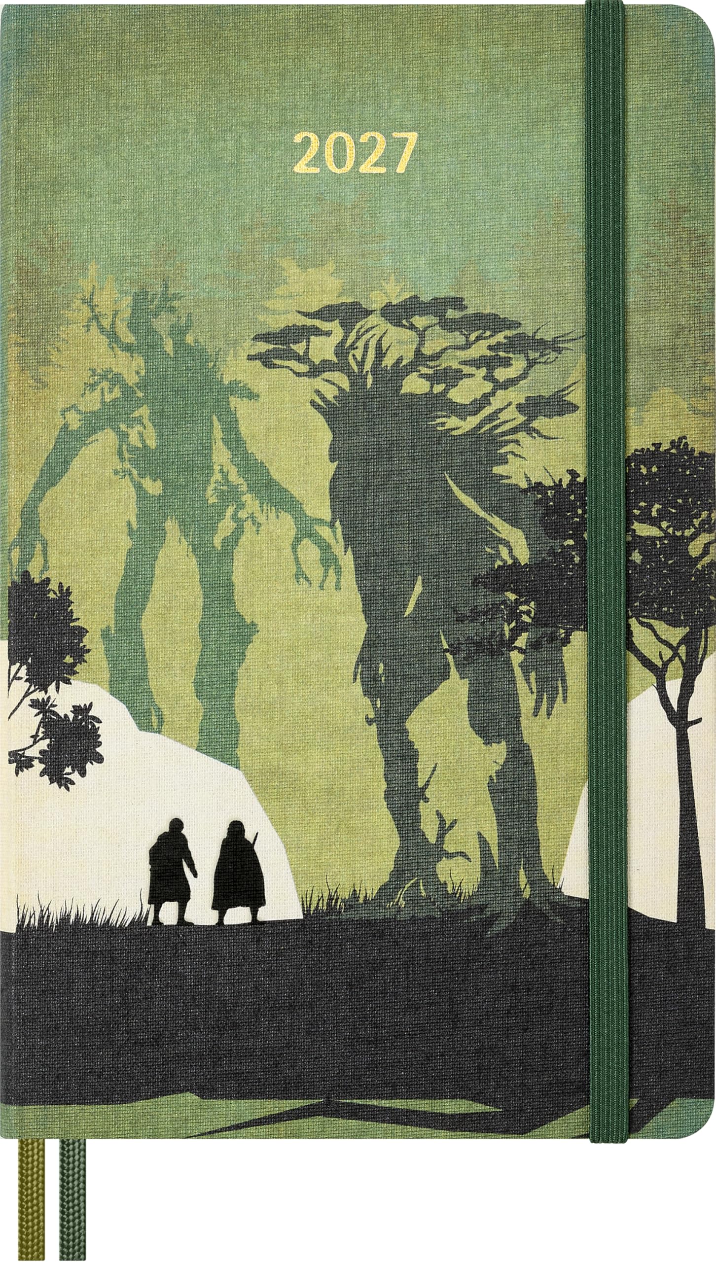 Moleskine Daily Planner, Hard Cover 12 Month 2027 The Lord of the Rings Planner, Ruled, with Elastic Closure, Merry and Pippin, Large Format 13 x 21 cm