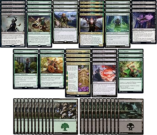 Elite Golgari - Baraja de elfos, color negro y verde, muy potente, legal moderno, construido a medida, Magic The Gathering, MTG, 60 cartas