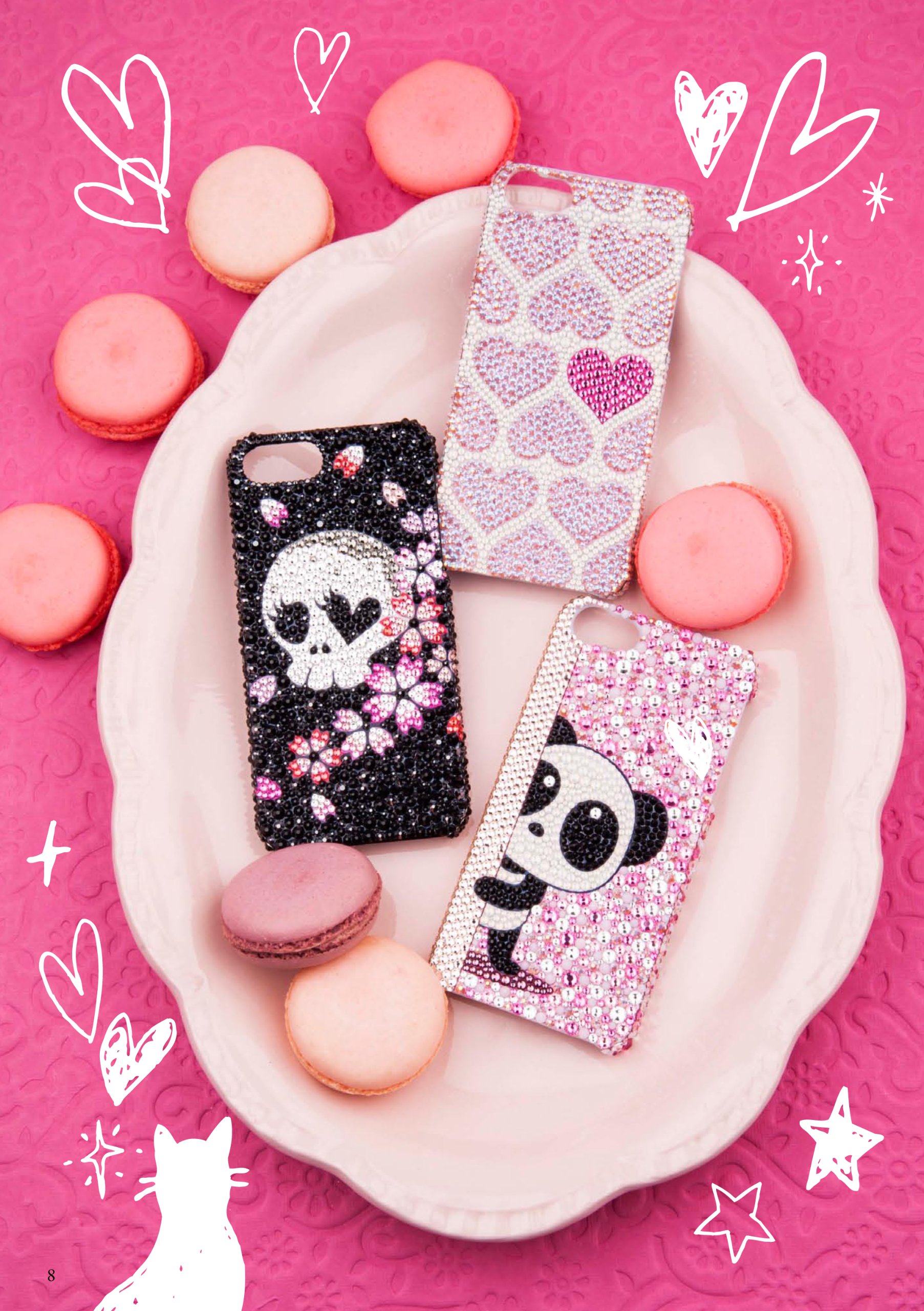 プロが作ります！下地ラミネート　スワロフスキー　デコカバー 　デコ電　オリジナル プロが作ります♡スワロフスキー デコ電 デコケース ラミネート