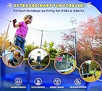 Vista 5 de Machrus Upper Bounce Round Trampoline Outdoor Backyard with Enclosure Net, Recreational, Gymnastics Activity for Kids and Adults