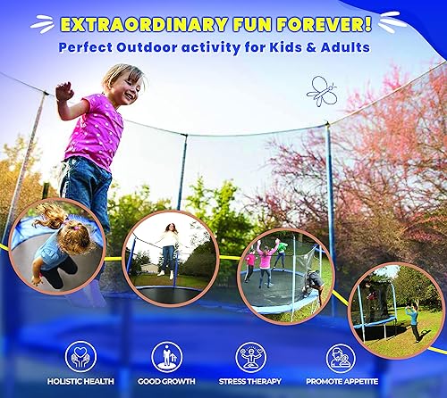 Miniatura 7 de Machrus Upper Bounce Trampolín de 7.5 pies, 9 pies, 10 pies, 12 pies, 14 pies, 15 pies, 16 pies, trampolines recreativos con recinto, aprobado por