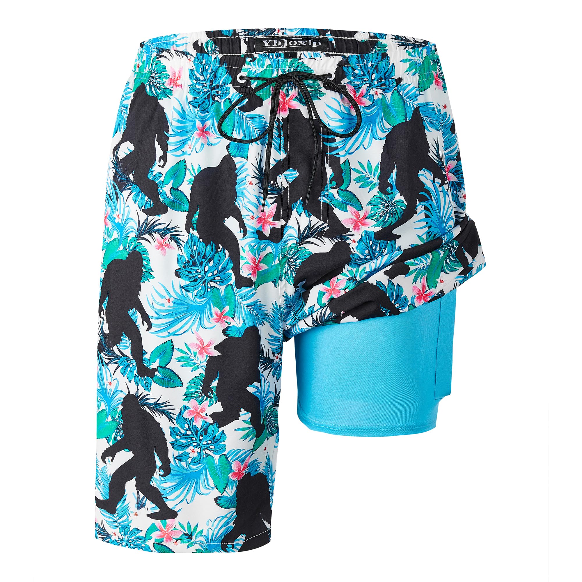 Mens Swim Trunks 9 Inch Inseam Stretch Board Shorts (BSUFTRO)