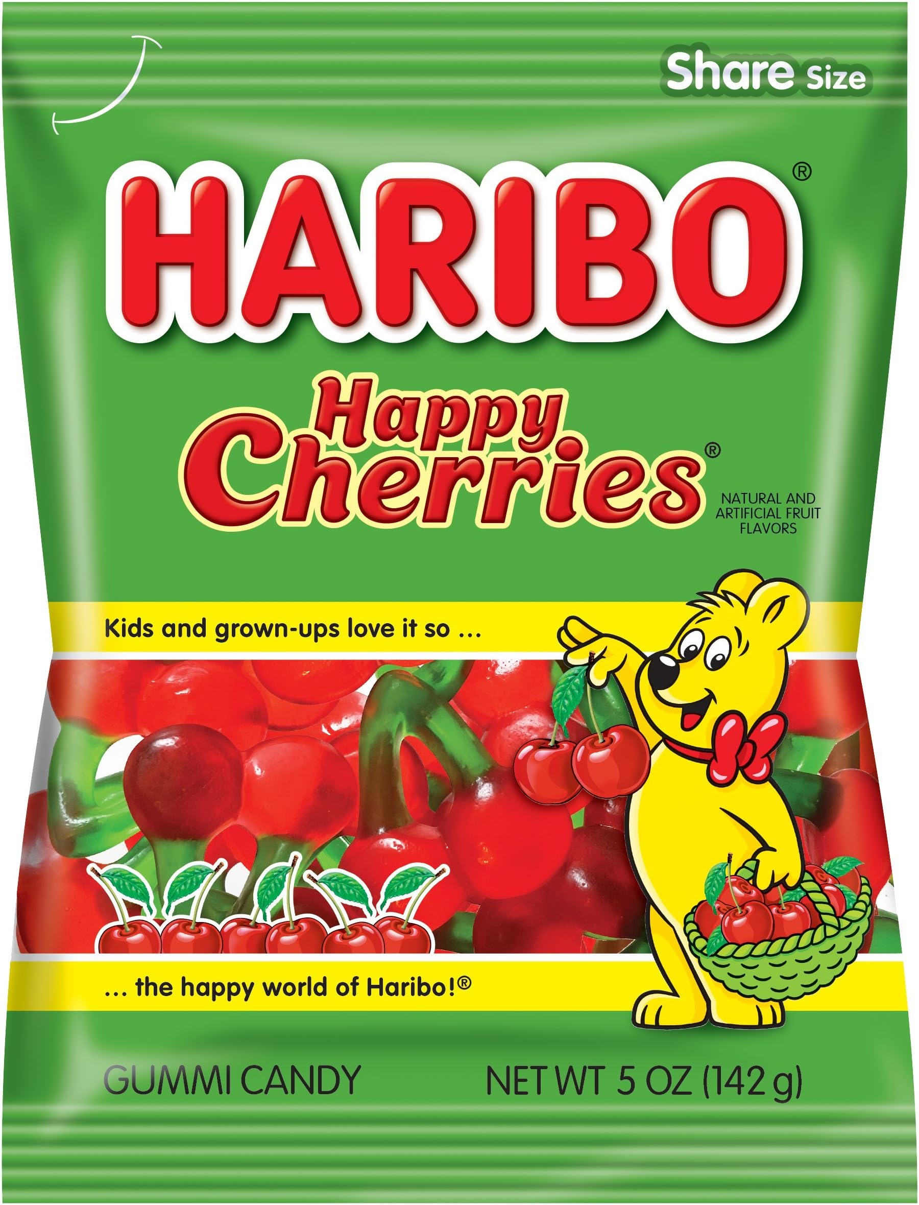 HARIBO Gummi Candy - Happy Cherries Flavor (5 Ounce, Pack of 12)