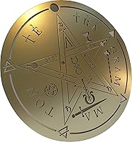 Vista 9 de Pentagrama de madera hecho a mano de 12 pulgadas con tetragrama grande y símbolos elementales, estrella empoderadora con nombres de Dios