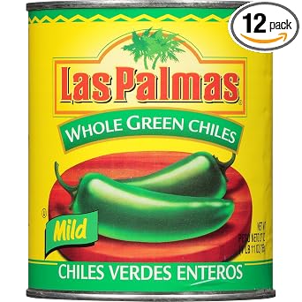 Las Palmas Whole Green Chiles, Mild, 27 Ounce Pack of 12