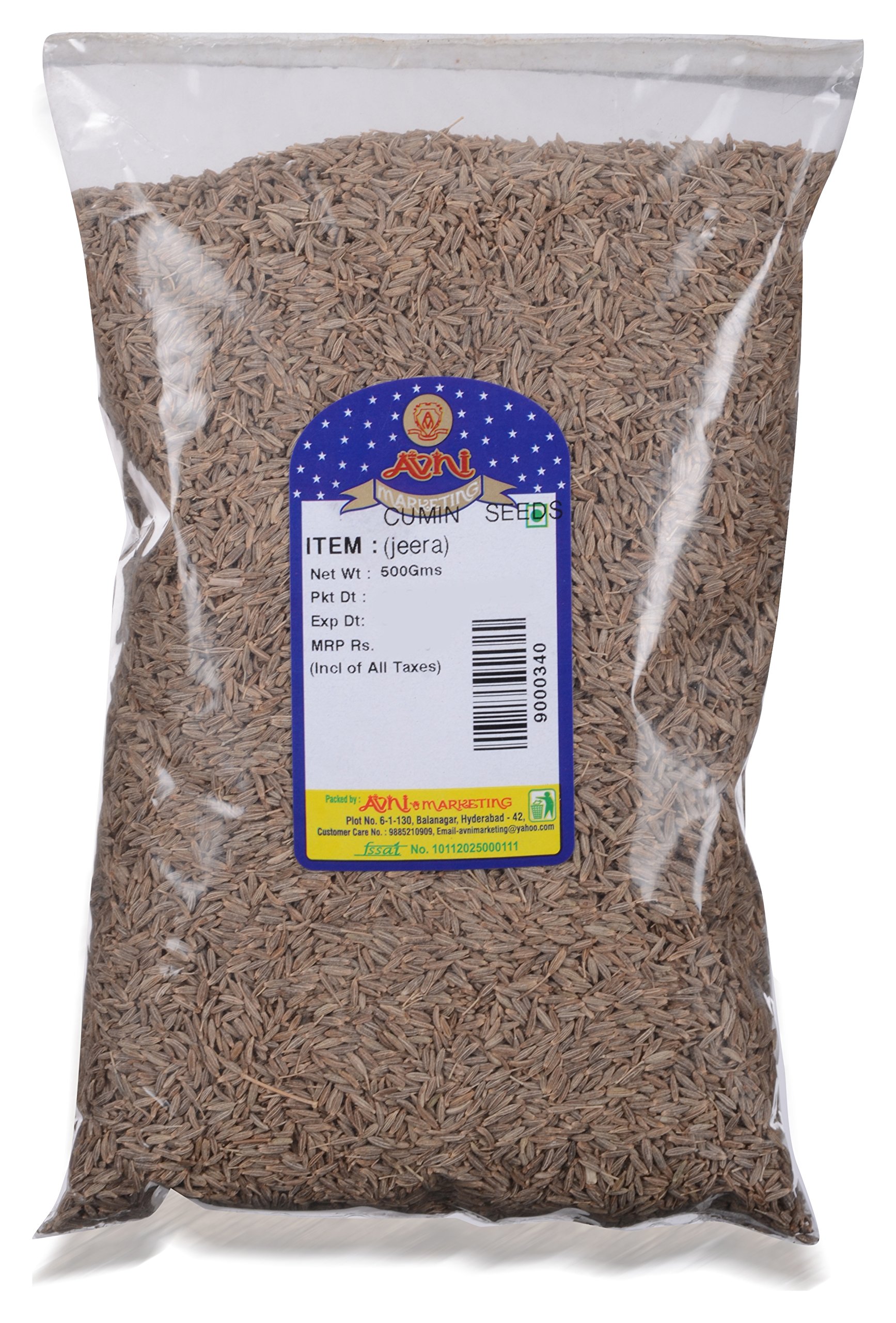Avni Cumin (Jerra) Seeds | No Artificial Flavor | 500 Grams (Pack of 1)